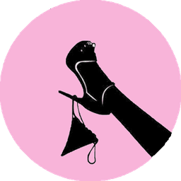 Logo de Maison Close Espagne : escarpin noir à talon aiguille sur fond rose, dans un cercle